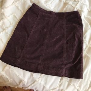 Free People size 2 purple courderoy mini skirt